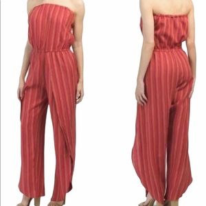 NWT Drew Anthropologie Emerson Striped Strapless Jumpsuit